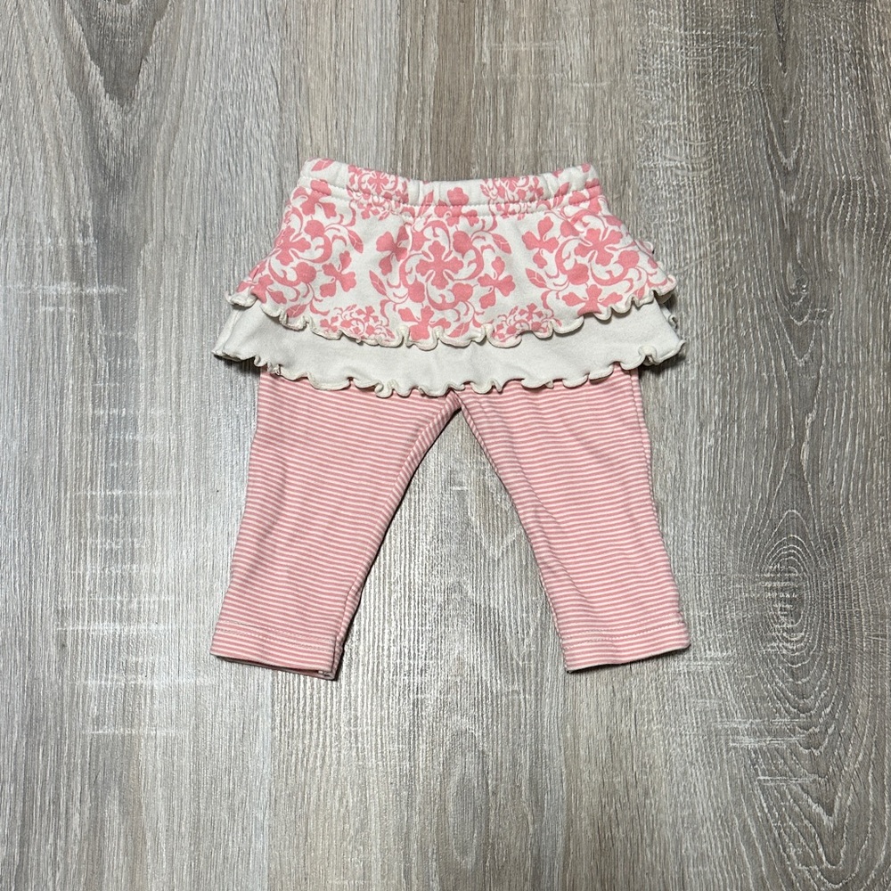 Baby Pink Skirted Leggings with Floral Overlay